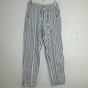 American Eagle Women's Size 2 Regular Cotton Blue White Striped Denim Jeans READ